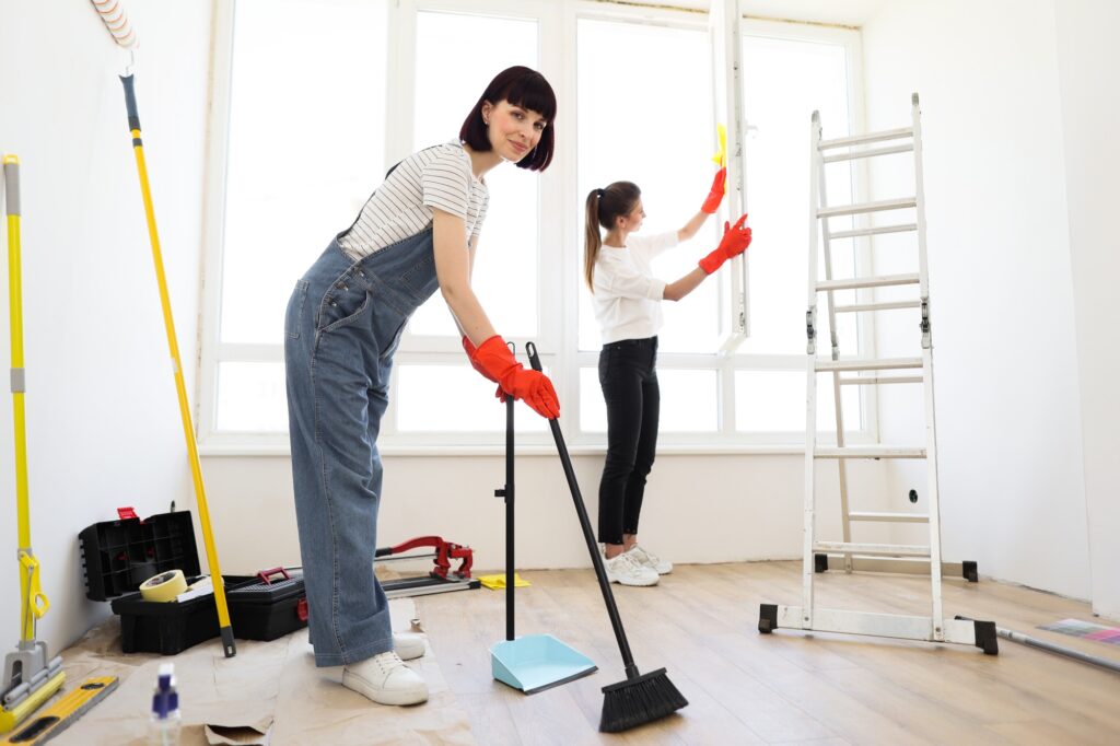 Construction debris and dust before professional post construction cleaning in Boston, MA